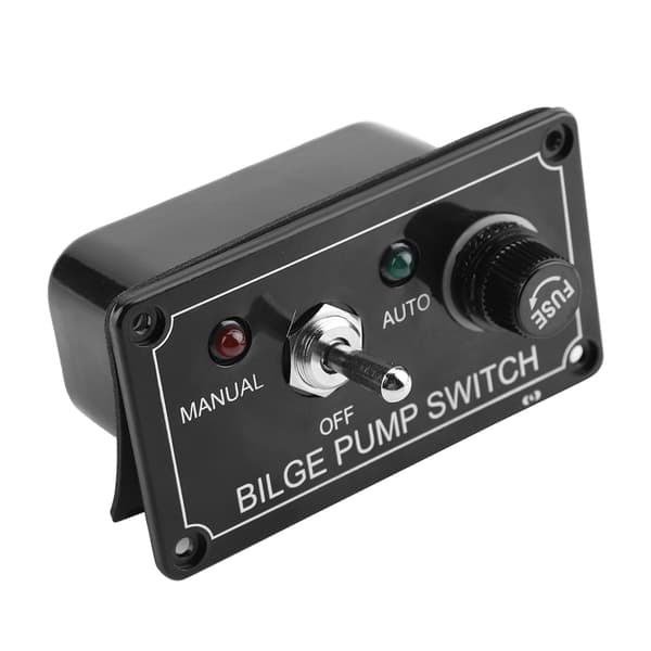 12V DC LED Indikator Lensepumpe Bryterpanel Manuell / Av / Auto for Båt Marine