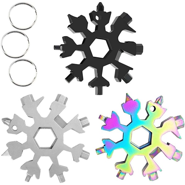Unika Snöflingor Multiverktyg, Portabel Design, För Utomhuscamping, Inkluderar Nyckelring, Kompakt Storlek