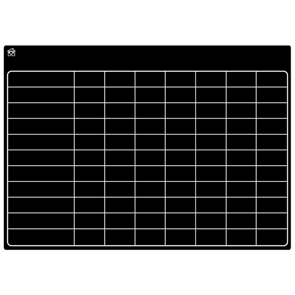 1 ST Køleskabsmagnet Whiteboard, A3 Ugeplanlægger, Sort