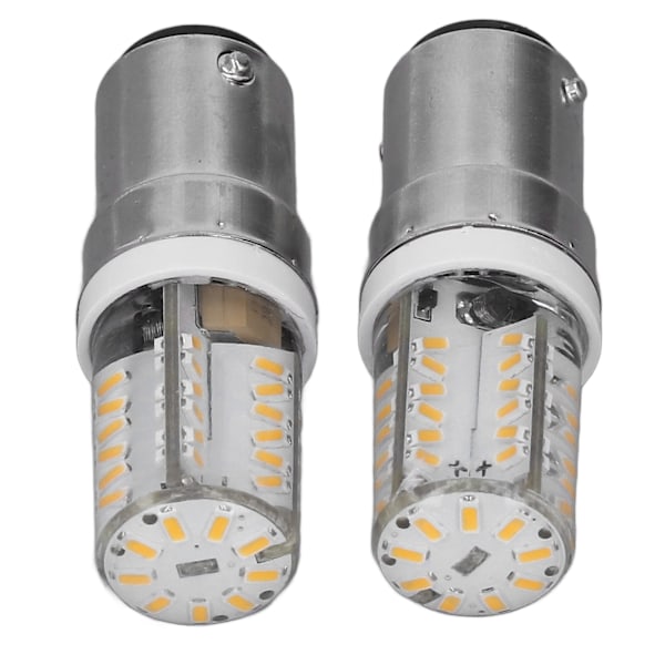 2 stk BA15D LED-pære Super Lys LED-erstatningspære Varmt Lys 270Lm 12V 3W 57LED
