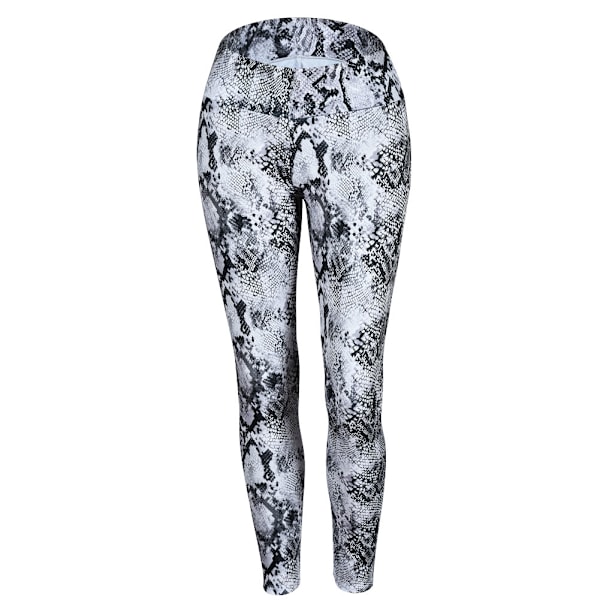 Träningsleggings för kvinnor, snabbtorkande, smala byxor, tryckta sportshorts (Vit S)