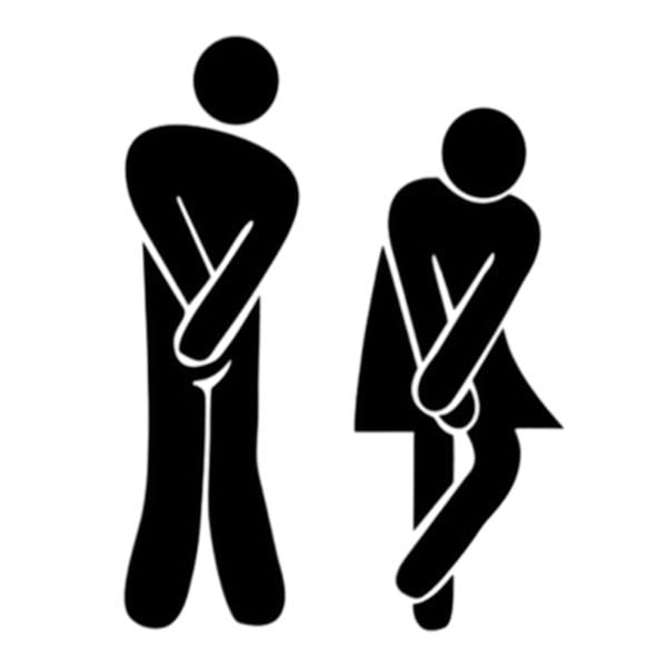 WC Dörrskylt Toalett Självhäftande, Man Kvinna WC Skylt Rolig Gästtoalett WC Skyltar Svart Dörr Väggdekal Avtagbar Badrumsskylt