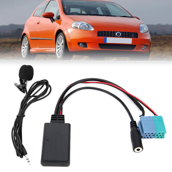 Mikrofonadapter Aux-lydkabel Bluetooth 5.0 DC 12V Udskiftning til Fiat Grande Punto