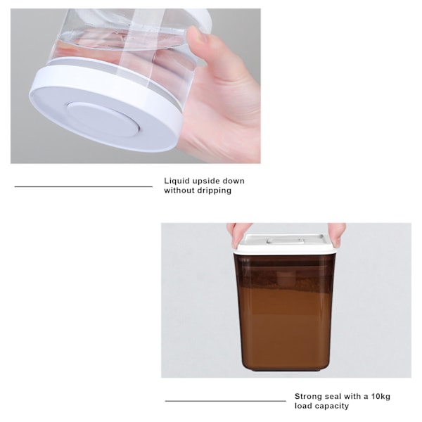Lufttæt Kaffebønne Opbevaringskrukke, Glaskrukke med Lufttæt Låg, Køkken Glas Opbevaringskrukke, Sukkerkrukke, Glas Mad Opbevaringskrukke, (Rund 500ML)