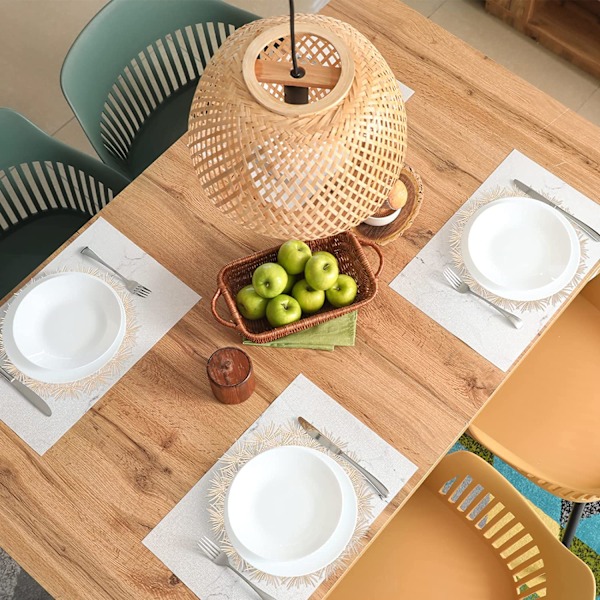 Elegant Bordsunderlägg, Gyllene Maskros Bordsunderlägg Bulk Set, Hållbar Miljövänlig PVC Erbjuder Stressfri Rengöring, Värmebeständig För Säkerhet