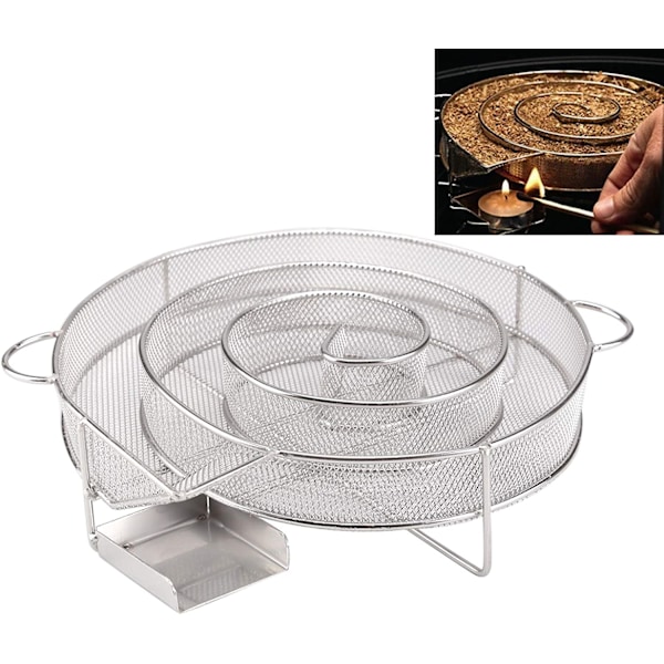 Kallröksgenerator, Rökförstärkare för Kött, Fågel, Grönsaker, Ost, Spiralformad Labyrintdesign i Rostfritt Stål, Enkel Användning Lång Rökning