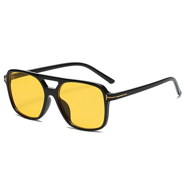 Double beam trendy sunglasses retro T-shaped fashion square