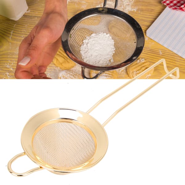 Profesjonelt Bartender-valg: Finmasket Cocktail Sil, Gull Rustfritt Stål Sikrer Kvalitetskonstruksjon, Ergonomisk Design For Enkel Håndtering