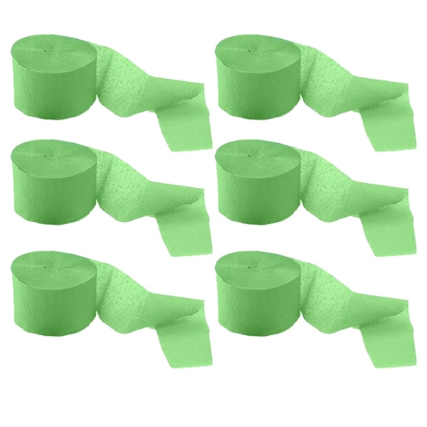 6 st serpentinerpapper (4,5 cm x 25 m/rulle) crepepapper serpentiner,