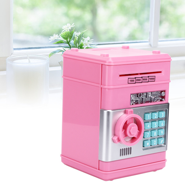 Spargris Mini Automatisk Myntsparande Sparbössa Heminredning Artikel Leksak Present till Barn Rosa