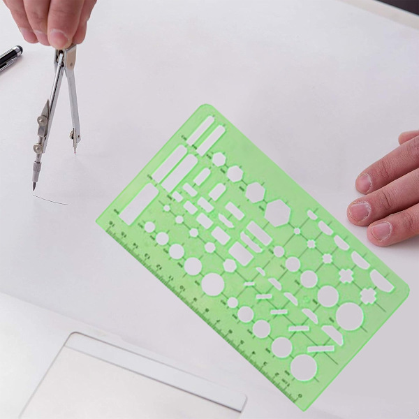 Piirustusmallisetti Viivotin DIY opiskelijoiden stensiilit piirustus ympyrä