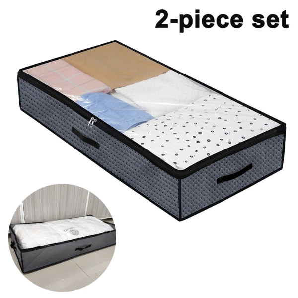 Flexible Zippered Underbed Storage Bag with Removable Dividers