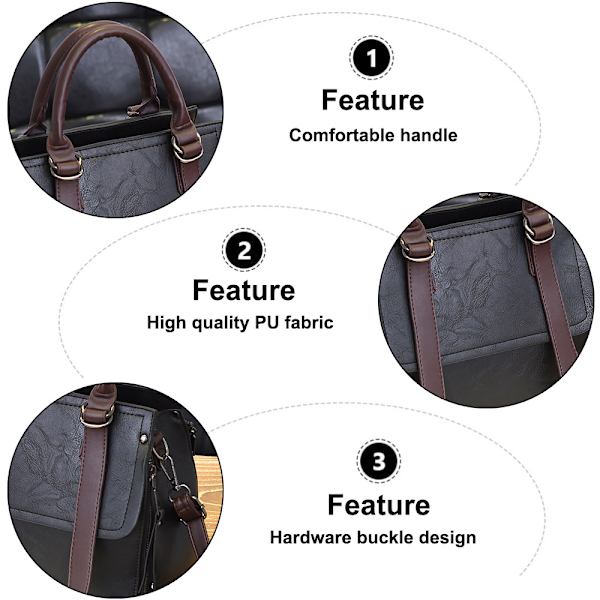 Ny mode håndtaske i kunstlæder, retro, stor kapacitet, skuldertaske, crossbody taske