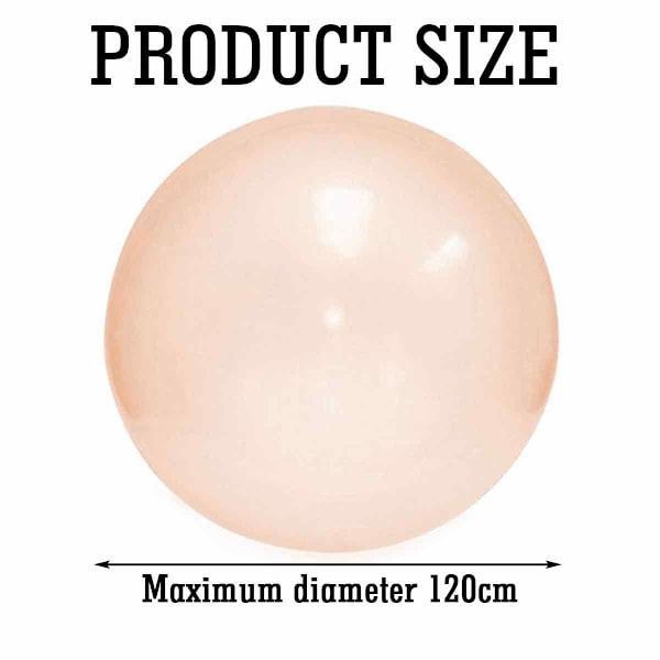 Flexibla Tåliga Transparenta Interaktiva Gummibollar, Återanvändbara Vattenballonger För Lek Inomhus Och Utomhus, 119 cm Blå Boll, Uppblåsning Och Vatten