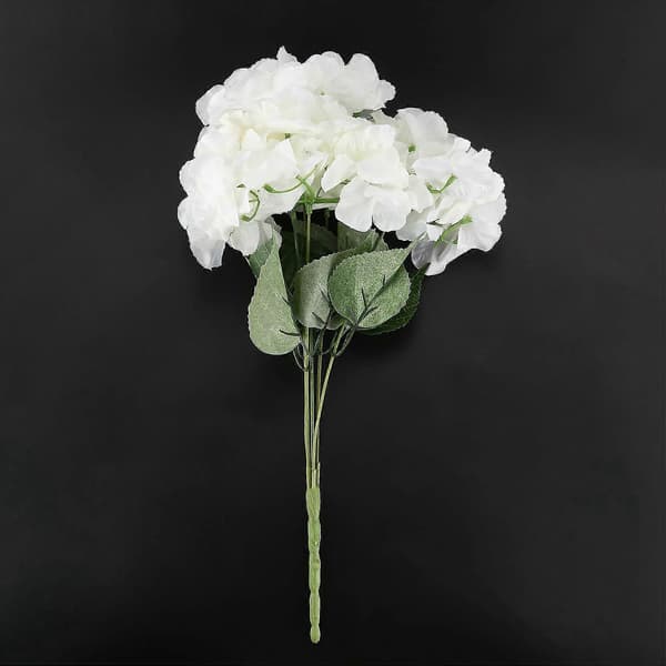 Kunstig Hortensia Blomst 20 Store Hoder Bukett (diameter 7 tommer hvert hode) Kremhvit