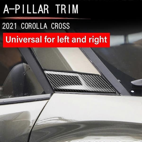 Utvendig Karbonfiber A-Stolpe Front Sidevindu Paneldeksel Trim Garnish For Corolla Cross 2021 202