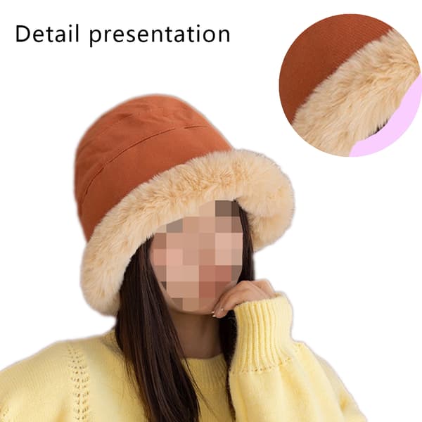 Dame Vinter Faux Suede Pels Bucket Hat