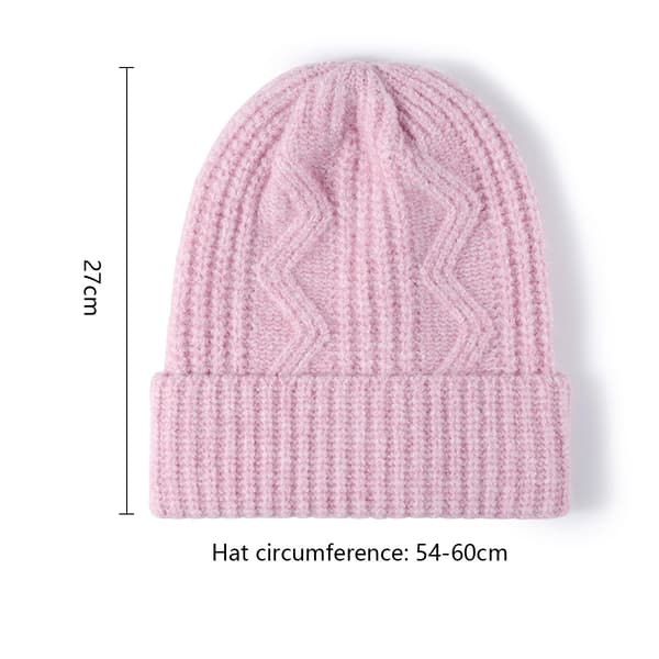 Vintermössor för män - Varma stickade mössor med foder, mössa för kvinnor, skallemössa för kallt väder Pink