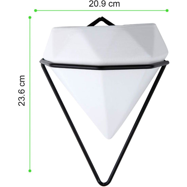 Inomhus Vägghängande Planteringskruka, Högglansig Keramisk Hexagonal Hängande Kruka för Luftväxter, Unik Geometrisk Planteringskruka med Speciell Beläggning, Modern Inredning för