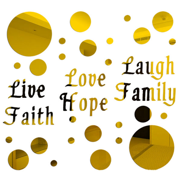 Solid Circle Love Life Laugh Veggdekor