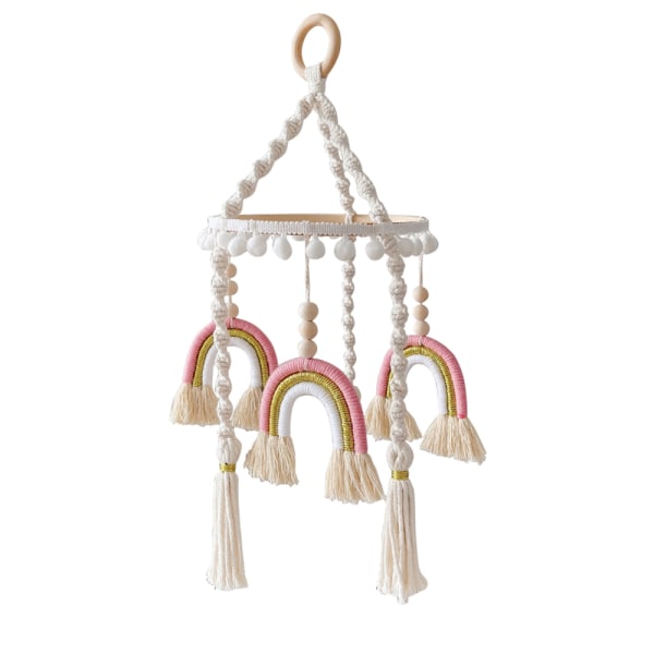 Regnbåge Mobil Hängande Macrame Baby Mobil Regnbåge Spjälsäng Mobil