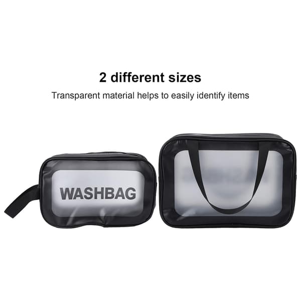 Makeup tasker, klar toilet taske, 2 stk. transparente makeup tasker med
