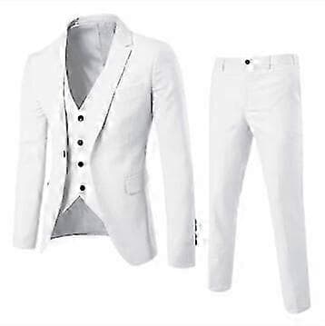 Slim fit 3-delt dress for menn til bryllup og dans Black S