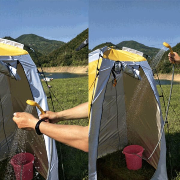 Bärbar campingduschdusch med vattenpump, 2200mAh
