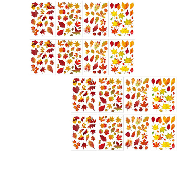 Yumira 18 Bl?tter Ahornbl?tter Fenster Aufkleber, Herbst Fenster