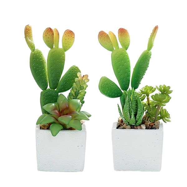 2pcs simulation succulent cactus plant bonsai creative small