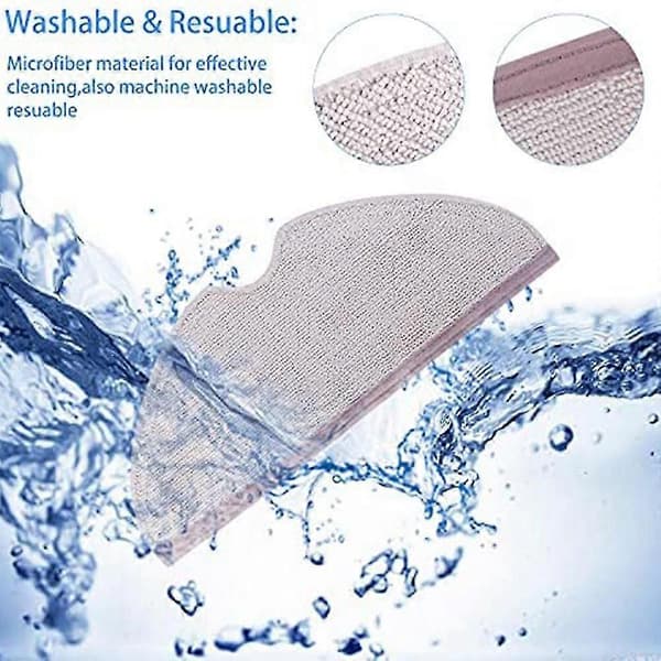 Mop Pad 4-pak Mikrofiber Moppklut for S6 S6 Pure S6 Maxv S5 Max S5 Robotstøvsuger Mopp Erstatning