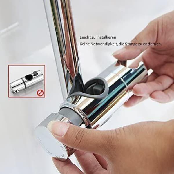 Forkrommet dusjhodeholder, universal glidebryter som passer 18-25 mm diameter, integrert design med høystyrke ABS som sikrer holdbarhet