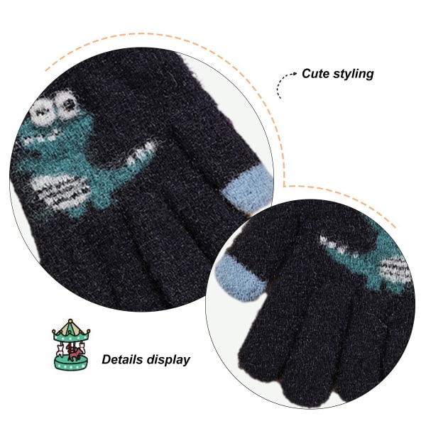 Barnehansker Fullfingerhansker Strikket varme hansker Vinter