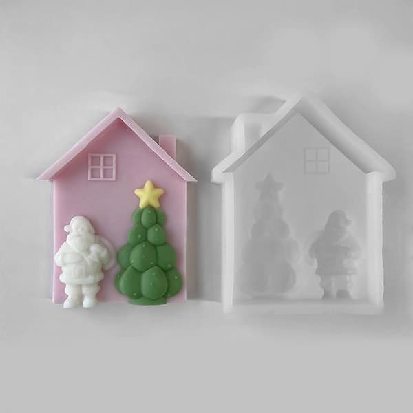 Exklusiv silikonform för pyssel, julhusformad DIY-ljusform, perfekt present för pysselentusiaster