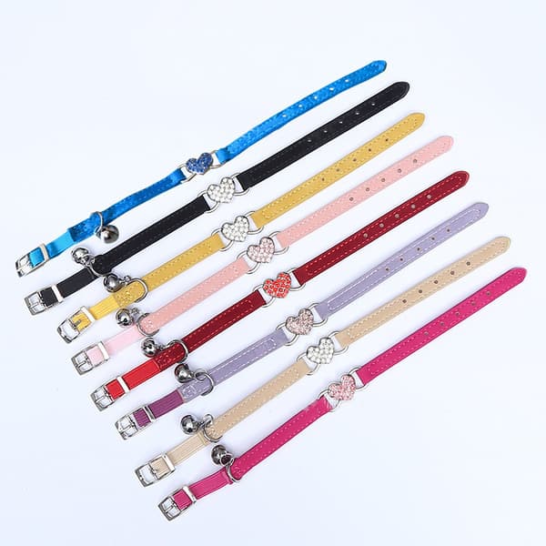 Set med 8 st Katt Halsband, Justerbar Längd 28-30cm, 1cm i Bredd
