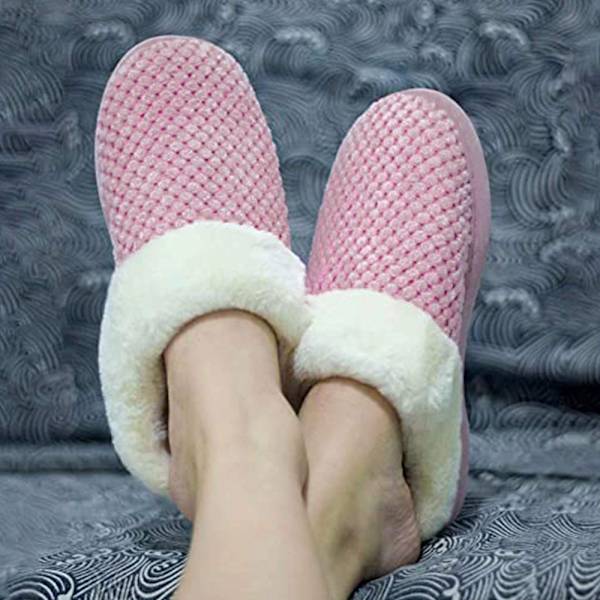 Mjuka minnesskum tofflor för kvinnor Komfort Varma Slip on Hou