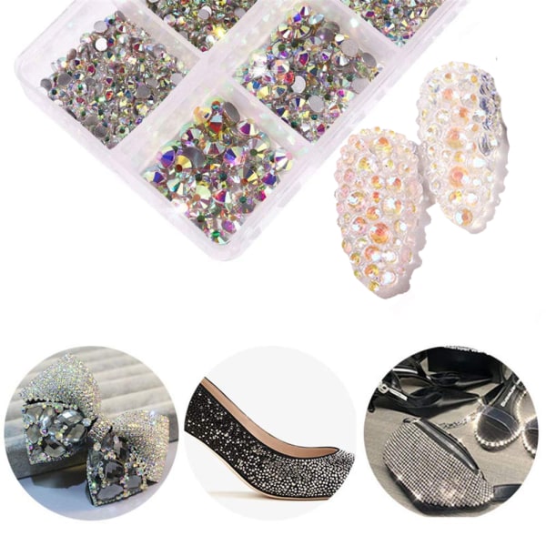 Fladt Baggrund Nail Art Krystal Stene, Krystal Fladt Baggrund Stene Til Pynt