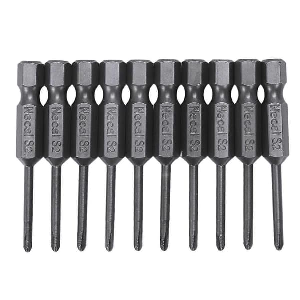 10 stk. 1/4\" Hex 50mm Længde 2.5mm Ph0 Magnetiske Skruetrækker Bits