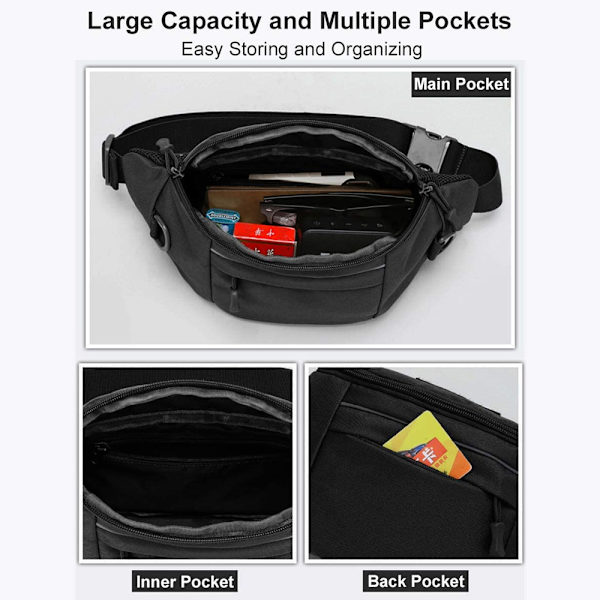 OUTDOORS Taktisk midjeväska, mångsidig crossbody-slingväska