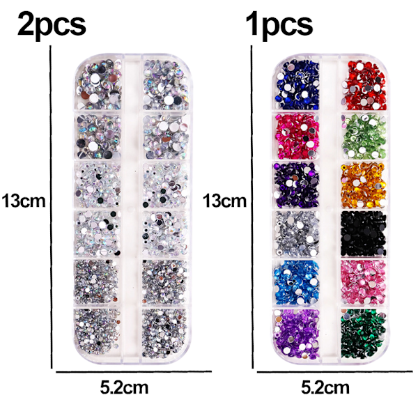 Kristall Nail Art Blandade Flatbacks Rhinestones