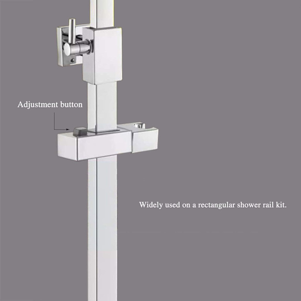 2 stk. brusehoved glidende holder til skinne - 18 x 30 mm - rektangulær, S
