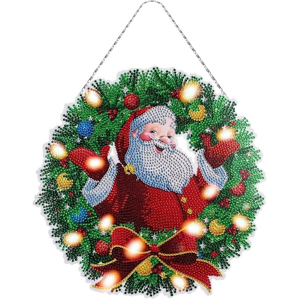 LED-ljusslinga, specialformade strassstenar, DIY-ädelstenskrans, hängande heminredning, roliga DIY-pyssel, utsökt gåva, elegant sken, diamantmålning