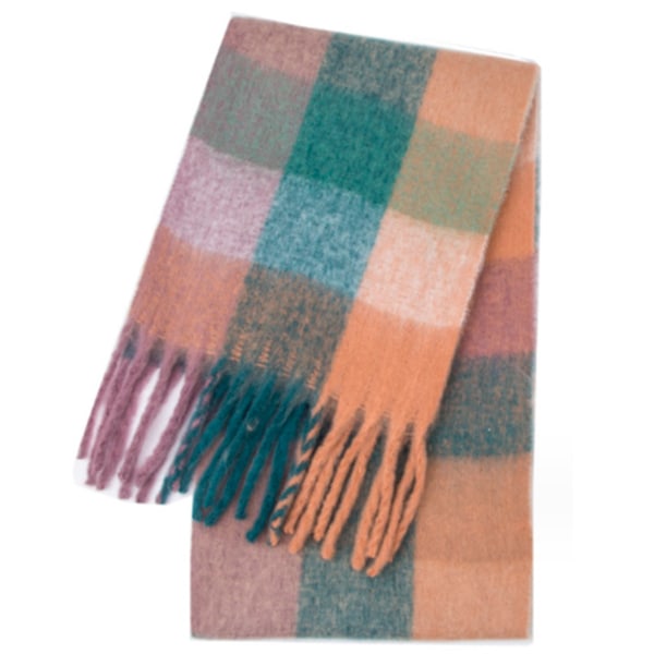 Stor Rutete Sjal i Chunky-Stil - Oversized Sjal med Fargerike Ruter