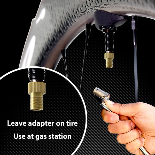 Messing Presta Ventiladapter - Konverter Presta til Schrader - Fransk