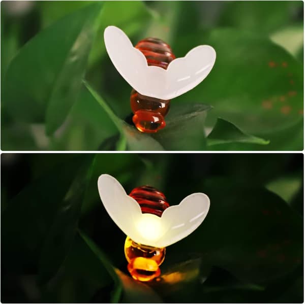 6,5 m solcelle-bielyslenke, 30 LED solcelle-lyslenke, brukt til