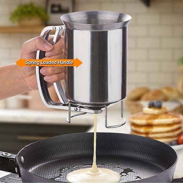 Dejdispenser i rustfrit stål til pandekager, tragtkagedispenser til cupcakes, muffins, vafler, holdbart køkkenredskab til bageentusiaster