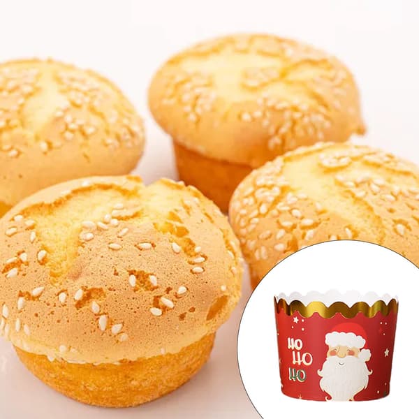 50 stk. gyldne papirkopper 5,5 cm*6 cm*7 cm julemuffinsformer