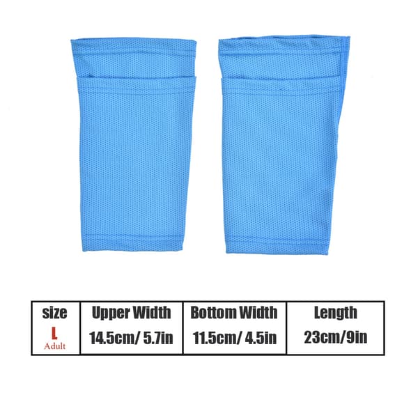 Fotboll Dubbla Lager Benskydd Ärm Fotboll Shin Protector Legging (L-Blå)
