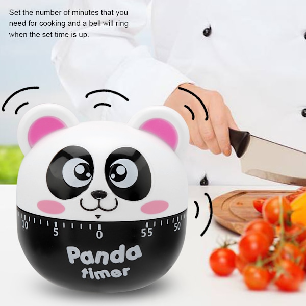 Kreativ Köksklocka i Pandaform, Mekanisk Nedräkning Manuell Lätt Att Använda Giftfritt Luktfritt Material För Klassrum Hemmatlagning Perfekt För Barn