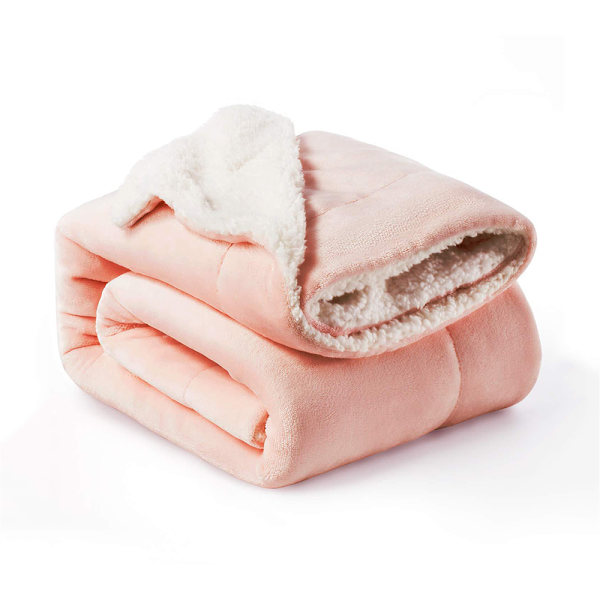 Snugglefilt Fluffig Fleecefilt Rosa - Varm Sherpafilt 150x200cm XL Soffafilt Sofffilt, Tjock Vardagsrumsfilt Mjuk som Vardagsrum